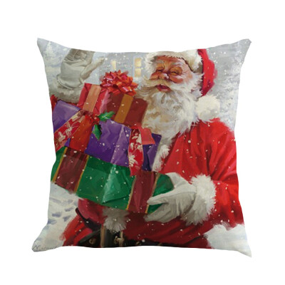 

Tailored Christmas Cotton Linen Sofa Car Home Waist Cushion Cover Throw Pillow Case