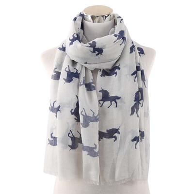 

Women Frayed Unicorn Scarf Animal Print Over sized Soft Shawl Wrap 18070 Cm
