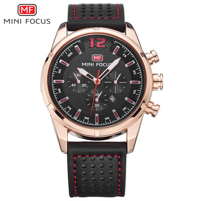 

MINI FOCU Fox explosion model AliExpress mens watch quartz watch trend fake three-eye leather strap
