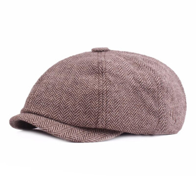 

Fashion Retro Men Wool Beret Hat Newsboy Cap Winter Casual Caps Painter Hats Duckbill Cap Peaked Hats