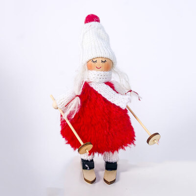 

Christmas Angel Lovely Doll Girl Ski Pendant Christmas Tree Decoration For Home Xmas Party Kids Gift Bedroom Decoration