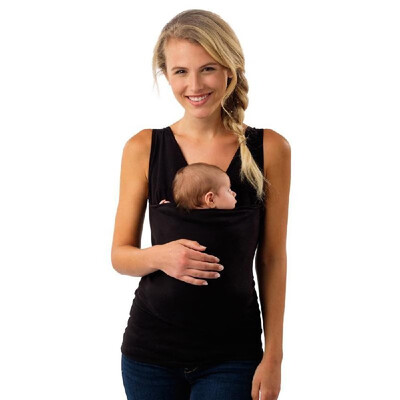 

Casual Mother Kangaroo Summer Clothing Sleeveless Large Pocket Baby Carrier Multi-functional Vest