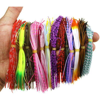 

60pcset Silicone Skirts Windless Squid Soft Fishing Artificial Lures Beard Jig