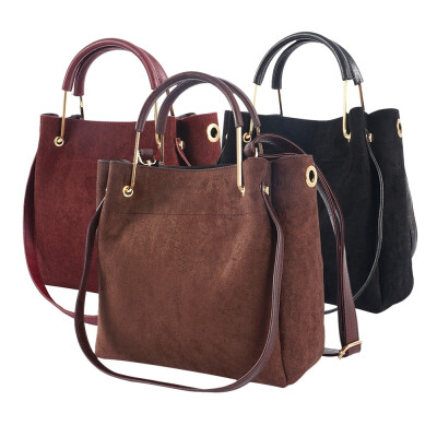 

Vintage Leather Handbags Faux Leather Shoulder Bag Solid Color Bags for Women