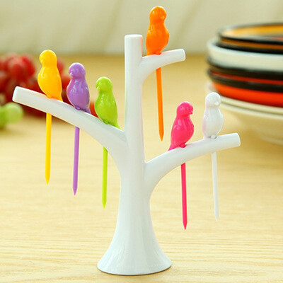 

〖Follure〗Birdie Fruit Fork Birds On The Tree Dessert Cake Dinnerware Party Cocktail Hot