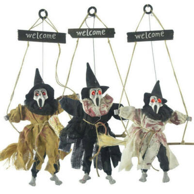

Halloween Hanging Animated Voice Control Witch Creepy Party Decoration Prop