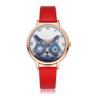 

LVPAI Cat wrold cap Watch Women Luxury Leather High Quality Bracelet Quartz Watch For Women Dress Wristwatches Female Clock hot