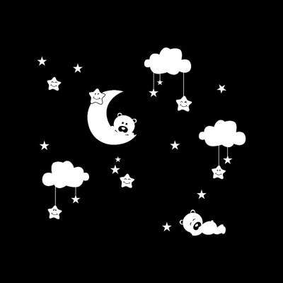 

〖Follure〗DIY Large Clouds Moon Stars Wall Decals Childrens Room Home Decoration Art