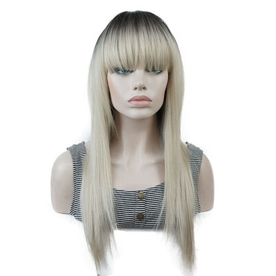 

StrongBeauty Long Straight Ombre Blonde Color Swept Bangs Synthetic Wig COLOUR CHOICES