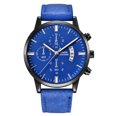 

Gobestart Fashion Sport Mens Stainless Steel Case Leather Band Quartz Analog Wrist Watch