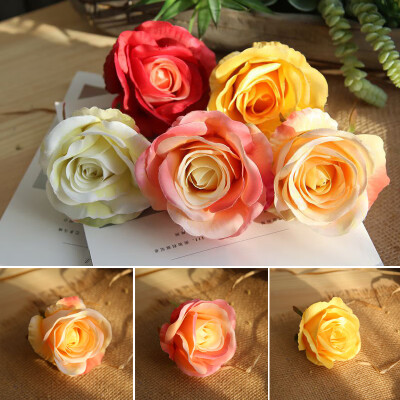 

12pcs Artificial Silk Fake Rose Flowers Floral Heads Wedding Bouquet Home Decor