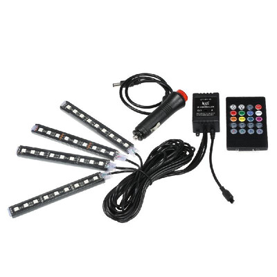 

Car LED Strip Lights Colorful 4 in 1 Car Auto Interior Atmosphere Lights Lamp Strip Bar Floor Decoration Lighting Voice Control wi