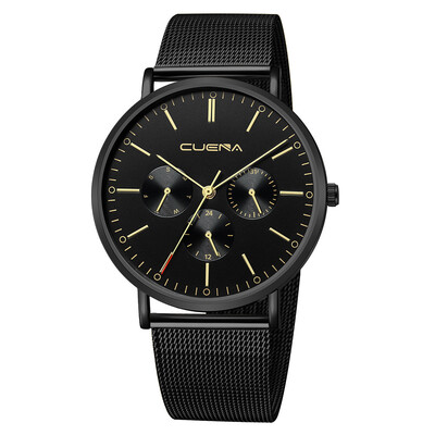 

Gobestart Fashion Mens Watch Slim Mesh Steel Waterproof Minimalist Wrist Watches