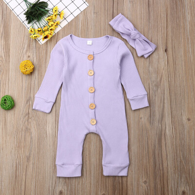 

Newborn Baby Boy Girl Long Sleeve Romper Bodysuit Jumpsuit Clothes Outfits 0-18M