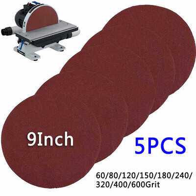 

New 5pcs 9 230mm 80 Grit Hook&Loop Sanding Discs Sandpapers for Polishing