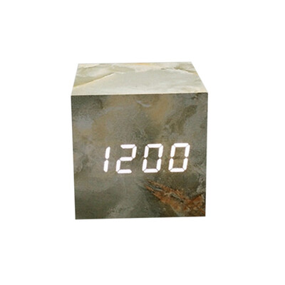 

Siaonvr Voice Control Calendar Thermometer Wooden LED Digital Alarm Clock USBAAA
