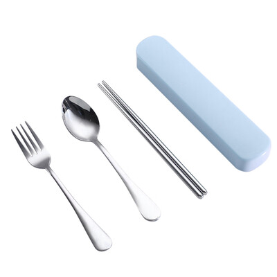 

Gobestart 3 Pcs Portable Chopsticks Fork Spoon Travel Cutlery Set Portable Travel Silverwa
