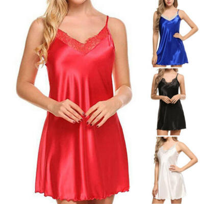 

Sexy Women Lingerie Nightwear Fashion Underwear Satin Silk Babydoll Sleepwear US