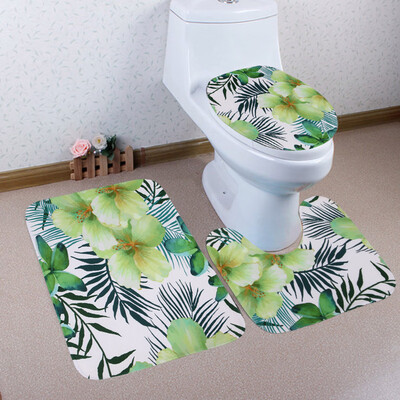 

Gobestart Bathroom Toilet Three Piece Floor Mat Door Mat Bathroom Carpet