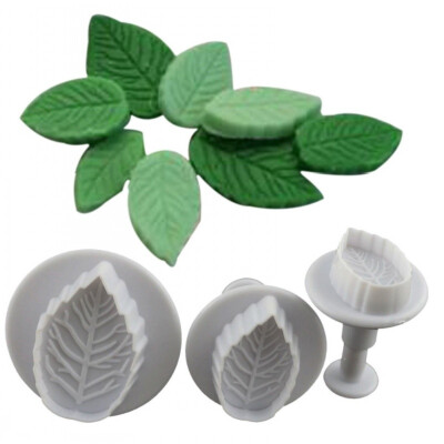 

3 Pieces Cake Rose Leaf Piston Fondant Decoration Sugar Craft Cutting Tools New Arrive