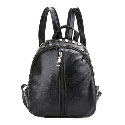 

2016 New Fashion PU Leather Ladies Mini Rivet Backpack Shoulder Bag Black