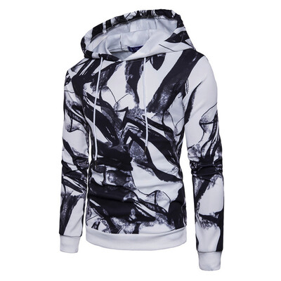 

Roseonmyhand Mens Long Sleeve Hoodie Hooded Sweatshirt Tops Printed Jacket Coat Outwear