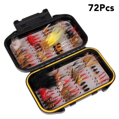 

4072100120pcs Fly Fishing Flies Trout Lures Flies Artificial Fishing Lures Bait with Waterproof Fly Box