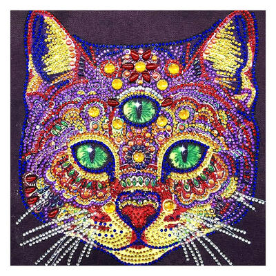 

5D DIY Special Shaped Diamond Painting Cat Head Cross Stitch Mosaic Kits