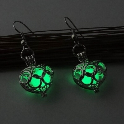 

Women Fashion Steampunk Luminous Hollow Heart Drop Dangle Earrings Jewelry Best Gift