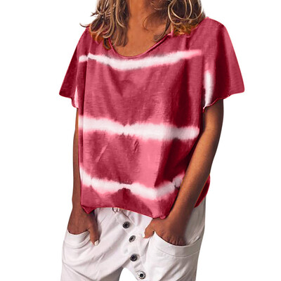 

Womens Summer Short Sleeve Plus Size Round Neck Casual Beach T-Shirt Tops Blouse