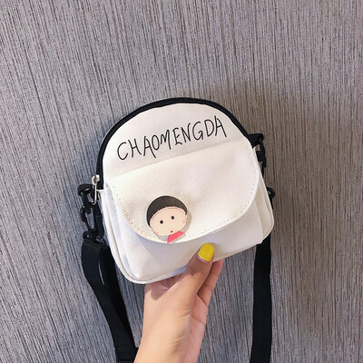 

2019 new simple&versatile shoulder bag fashion cute casual slung small bag female personality letter canvas bag