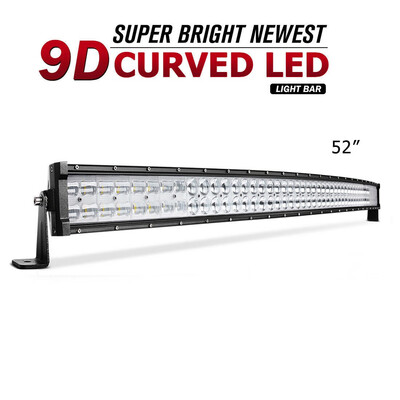 

324W 52inch LED Light Bar Curved Flood Spot Combo Truck Roof Driving 4WD Offroad