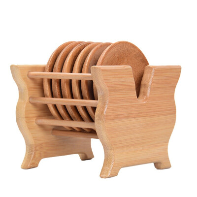 

8pcsset Tea set cup coasters Kung Fu tea accessories Bamboo round cup holder Square cup holders waterproof