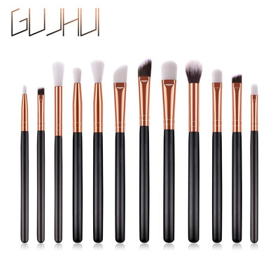 

〖Follure〗12 Pcs Eye Brush High-end Wooden Handle Eye Shadow Brush Makeup Brush Set