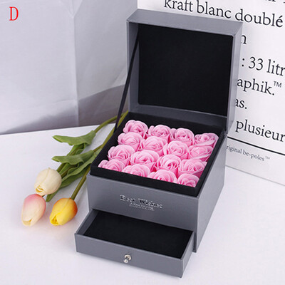 

Gobestart Soap Rose Flower Jewelry Storage Gifts Box Valentines Mothers Day Gift 16PcsBox