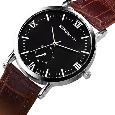 

Fashion Ultra-Thin Waterproof Leather Strap Quartz Watch for Men