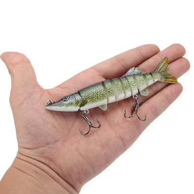 

Lixada 5" 125cm 20g Lifelike Multi-jointed 9-segement Pike Muskie Fishing Lure Swimbait Crankbait Hard Bait Fish Treble Hook Ta