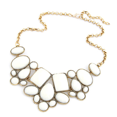 

New Arrival Vintage Jewelry Big Imitation Gem Stone Flower Chokers Necklaces & Pendants Gift for Women & Girls