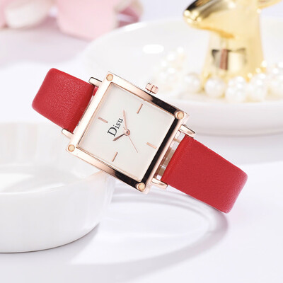 

〖Follure〗Simple Fashion Printed Strap With No Digital Square Dial Ladies Quartz Watch
