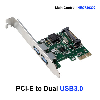 

PCI-E to USB30 Dual Ports Expansion Card PCI Express Adapter NEC720202 Main Control Chip For Desktop PC