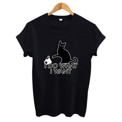 

Starmoon Women Summer Vintage Cat Print Tee Shirt Short Sleeve T-shirts Top Blouse