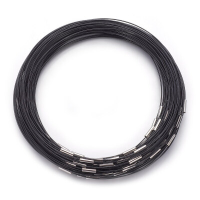 

Steel Wire Necklace Making with Magnetic Clasps Platinum Black 1mm 18