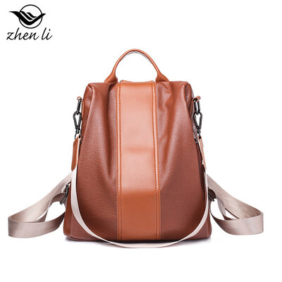 

Bag female new Korean version of the solid color soft surface pu leather womens shoulder bag supply backpack