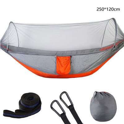 

Automatic unfolding Portable Outdoor Camping Hammock with Mosquito Net Parachute Hammocks Beds Hanging Swing Sleeping Bed Tree Ten
