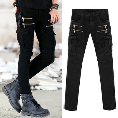 

SUNSIOM Mens Chinos Designer Trousers Stretch Pants Skinny Slim Fit Jeans All Sizes Leg
