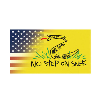 

No Step On Snek American Flag Decal Sticker Freehand Sketching Car Sticker