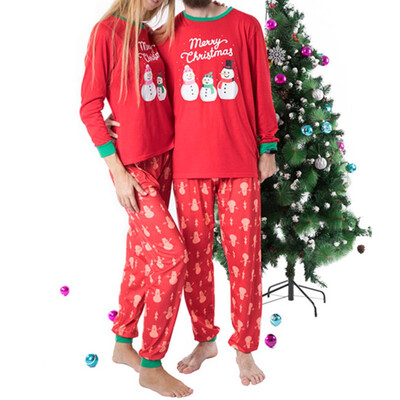 

Santa Print Christmas Pajamas Set For Family Parent-Child Suit Home Sleepwear