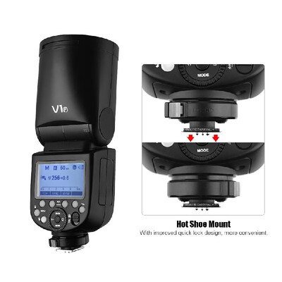 

Godox V1F Professional Camera Flash Speedlite Speedlight Round Head Wireless 24G for Fuji Fujifilm X-Pro2 X-T20 X-T2 X-T1 GFX50S