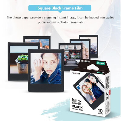 

Fujifilm Instax Square Film 10 Sheets Instant Film Photo Paper Black Frame for Fujifilm instax SQUARE SQ20 SQ10 SQ6 Camera&SHA