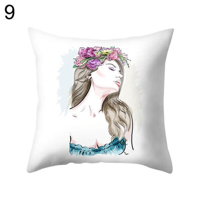 

Fashion Cool Girl Lady Pillow Case Cushion Cover Sofa Bed Car Cafe Office Decor